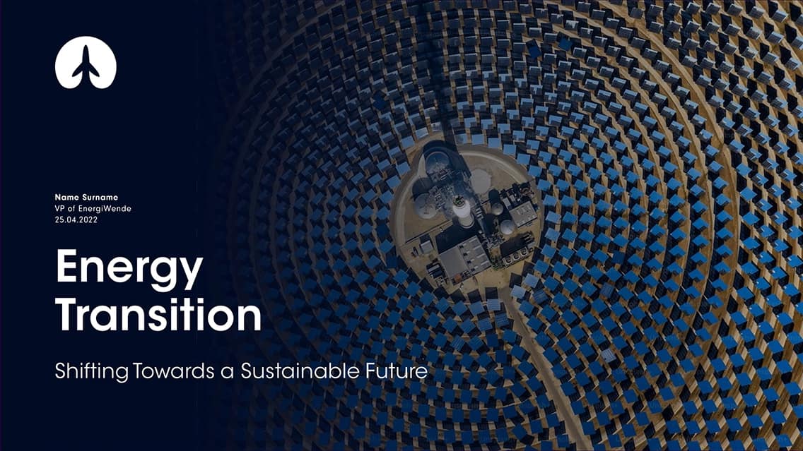 The powerpoint design cover of the presentation designed for EnergiWende Sustainability.